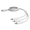 Greito įkrovimo laidas 3in1 Baseus Free2Draw USB-C prie USB-C/Lightning/Micro 100W, 1.1m (baltas)