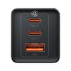 Baseus GaN5 Pro sieninis įkroviklis 2xUSB-C + USB 65W Juodas