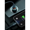 Baseus Automobilinis įkroviklis 40W 12-24V 2xUSB QC4.0 SCP FCP AFC su USB-C 1m laidu, pilkas