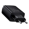 Baseus Sieninis įkroviklis 30W 2xUSB + USB-C QC3.0 PD3.0, juodas