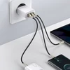 Baseus Sieninis įkroviklis 30W 2xUSB + USB-C QC3.0 PD3.0, baltas