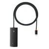 Baseus Lite serijos šakotuvas 4in1 USB-C - 4 x USB 3.0 + USB-C 1m – Juodas