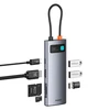 „Baseus Metal Gleam 7in1 HDMI 4K 60Hz USB-C“ šakotuvas / 3x USB 3.0 / USB-C PD / SD / Micro SD - pilkos spalvos