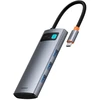 Baseus Metal Gleam 7-in-1 šakotuvas USB-C į HDMI | 3x USB 3.0 | USB-C | SD | Micro SD | 100 W | pilkas
