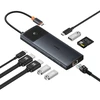 Jungčių stotelė / adapteris USB C kištukas - 1in10 2xHDMI RJ45 SD/TF USB3 BASEUS