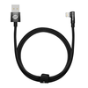 Kabelis USB A - IP Lightning 1m 90° kampu 20W 2.4A, juodas MVP Elbow BASEUS