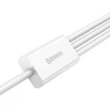 Baseus P10320105221-00 3-in-1 duomenų perdavimo ir įkrovimo kabelis | USB-A į USB-C, Lightning, Micro USB | 17,5 W | 0,5 m | baltas