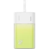 Baseus Popsicle 5200mAh 20W Powerbank su įmontuotu Lightning kabeliu (+ Baltas Baseus Simple USB-C - USB-C 60W/20V/3A/30cm kabelis) - balta-žalia