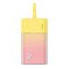 Baseus Popsicle 5200mAh 20W Powerbank with Built-in Lightning kabelis (+ Baltas Baseus Simple USB-C - USB-C 60W/20V/3A/30cm kabelis) - geltona-rožinė