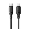 Baseus Silky serijos 100W USB-C - USB-C 1m kabelis - Juodas