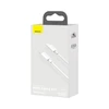 Baseus Simple Wisdom duomenų kabelio komplektas iš USB-C į Lightning PD 20W (2 Vnt), 1.5 m baltos spalvos