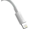 Baseus Simple Wisdom duomenų perdavimo ir įkrovimo kabelis | USB-A į Lightning | 12W | 1,5 m | baltas | 2 vnt.