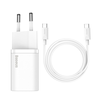 Baseus Super Si greitas įkroviklis 1C 25W su USB-C į USB-C kabeliu 1m - Baltas