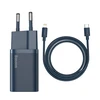 Baseus Super Si 1C 20W greitas sieninis įkroviklis su 1m USB-C - Lightning kabeliu - Mėlynas