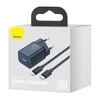 Baseus Super Si 1C 20W greitas sieninis įkroviklis su 1m USB-C - Lightning kabeliu - Mėlynas