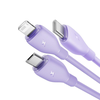 „Baseus“ itin greitas „vienas už tris“ greito įkrovimo kabelis USB-A iki M+L+C 3,5A 1,3 m ūkas Violetinė