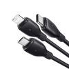 „Baseus“ itin greitas „vienas už tris“ greito įkrovimo kabelis USB-A iki M+L+C 3,5A 0,8 m Cosmic juodos spalvos