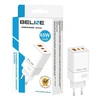 Beline Laidinis įkroviklis 2x USB-C + 1x USB 65W baltos spalvos (only head) PD 3.0 + QC 3.0 BLN3CW65 GaN