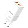 Beline Laidinis įkroviklis 2x USB-C + 1x USB 65W baltos spalvos (only head) PD 3.0 + QC 3.0 BLN3CW65 GaN