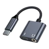 Beline Adapteris skirstytuvas USB-C į USB-C/Jack 3,5mm 60W juodos spalvos DAC BLNAA01