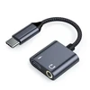 Beline Adapteris skirstytuvas USB-C į USB-C/Jack 3,5mm 60W juodos spalvos DAC BLNAA01