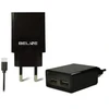 Beline Sieninis kelioninis įkroviklis | 10W | USB-A, USB-C | juodas