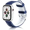 Beline apyrankė Apple Watch Solid silikoninė 38/40/41mm mėlynos ir baltos spalvos