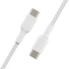 BELKIN BRAIDED USB-C TO USB-C CABLE,1M, Baltas