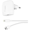 Belkin USB-C namų įkroviklis ir C-LTG kabelis, 18 W, 1,2 m, Baltas