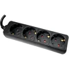 Besk Prailginimo laidas 4 lizdai 3m su įžeminimu Juodas 1,5mm²
