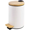 Besk DIANA Pedalinis kibiras 3L baltas, su bambukiniu dangteliu, soft close