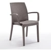 Chaise Empilable Polyrotin Accoudoirs Bar Jardin Extérieur Indiana Bica Couleur: rusvai gelsvas