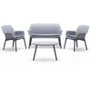Lauko baldų komplektas Bica Ensemble De Salon De Jardin Luxor Avec Deux Fauteuils Un Canape' Et Une Table Basse En Polypropyle'ne Gris / Anthracite Pour L'exte'rieur Et L'inte'ri