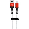 Blavec Kabelis Raptor pintas - USB į Type C - 2A 3 ms Apple CarPlay/Android Auto (CRA-UC2BR30) juodos spalvos-red