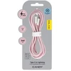 Blavec kabelis Candy braided – Type C į Lightning – PD 20W 2,4A 3 metrai (CCA-CL24P30) rožinės spalvos