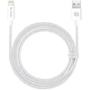 Blavec kabelis Candy braided – USB į Lightning – 2,4A 3 metrai (CCA-UL24W30) baltos spalvos