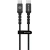 Blavec Kabelis Raptor pintas – Type C į Type C – PD 60W 3A 1 m Apple CarPlay/Android Auto (CRA-CC3BG10) juodos spalvos-pilkas