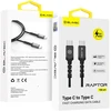 Blavec Kabelis Raptor pintas – Type C į Type C – PD 60W 3A 1 m Apple CarPlay/Android Auto (CRA-CC3BG10) juodos spalvos-pilkas