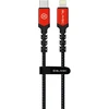 Blavec kabelis Raptor braided – Type C į Lightning – PD 20W 2,4A 3 metras (CRA-CL24BR30) juodos spalvos-raudonos spalvos