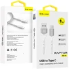 Blavec kabelis Raptor braided - USB į Type C - 2A 3 metras (CRA-UC2WS30) baltos spalvos-sidabro spalvos