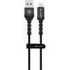 Blavec kabelis Raptor braided – USB į Lightning – 2A 3 metras (CRA-UL2BG30) juodos spalvos-pilkos spalvos