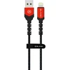 Blavec kabelis Raptor braided – USB į Lightning – 2A 3 metras (CRA-UL2BR30) juodos spalvos-raudonos spalvos