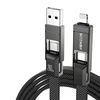 Blitzwolf BW-HDC7 4-in-1 USB+C+Lightning kabelis 240W 1.2m juodos spalvos