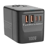 „Blitzwolf BW-TA2 5-in-1“ kelioninis adapteris su 2 USB PD + 2 C QC + C GaN 100W