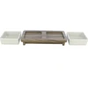 Bļoda dzīvniekiem, keramika - Trixie CityStyle bowl set, ceramic/MDF, 2 × 0.4 l/12 × 12 cm/30 × 4 × 15 cm