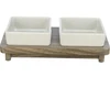 Bļoda dzīvniekiem, keramika - Trixie CityStyle bowl set, ceramic/MDF, 2 × 0.4 l/12 × 12 cm/30 × 4 × 15 cm