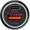 BlueStar Automobilinis įkroviklis Blue Star USB C + USB A QC3.0 PD AFC PPS 3A 25W + laidas USB C į USB C juodas