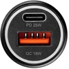 BlueStar Įkroviklis automobilinis Blue Star (1xUSB; 1xUSB-C; QC 3.0; 25W) juodas
