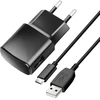 BlueStar Telefono įkroviklis Blue Star USB A 2A 10W + laidas USB A į USB C TFK-TC-1100B juodas