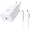 BlueStar Phone charger Blue Star USB C QC4.0 PD 3A 35W + cable USB C to USB C TFB-TC-25WPD baltas